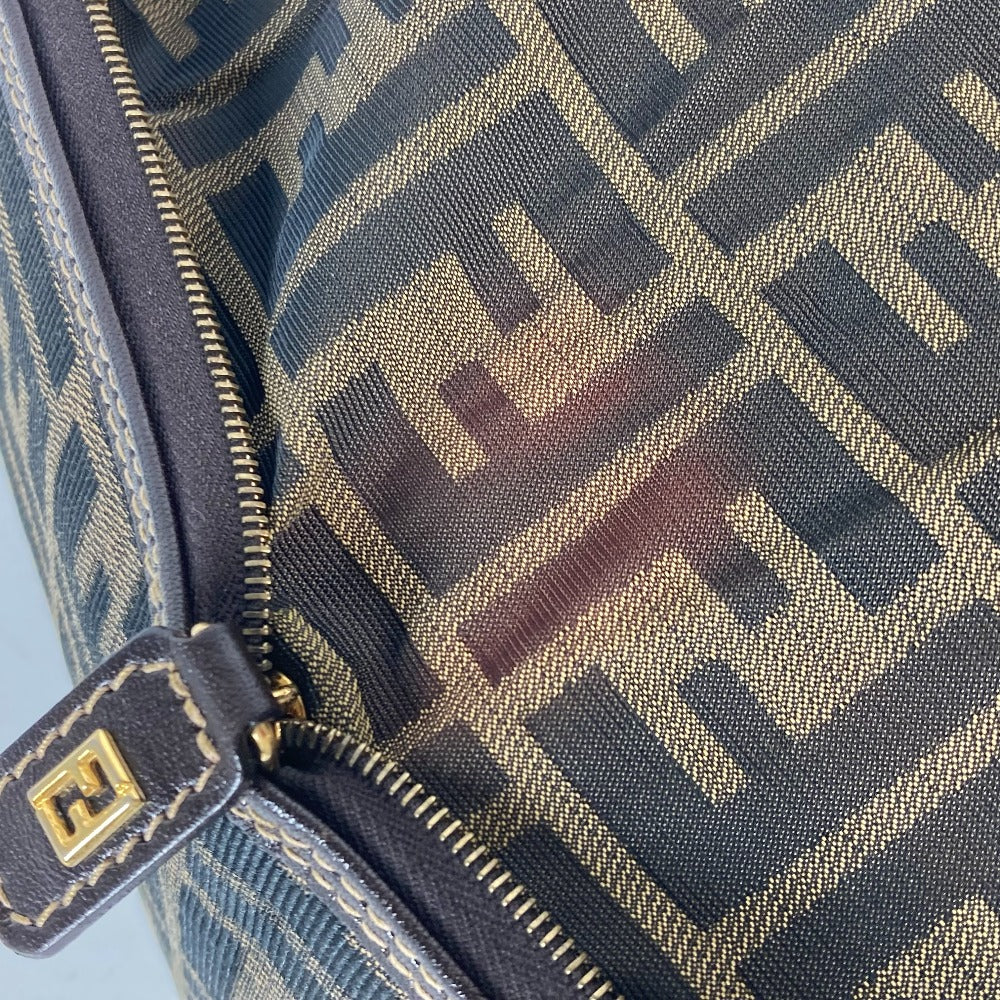 FENDI Shoulder Bag Nylon Brown Bag Tote Bag shawl Zucca folding logo Women Used Authentic