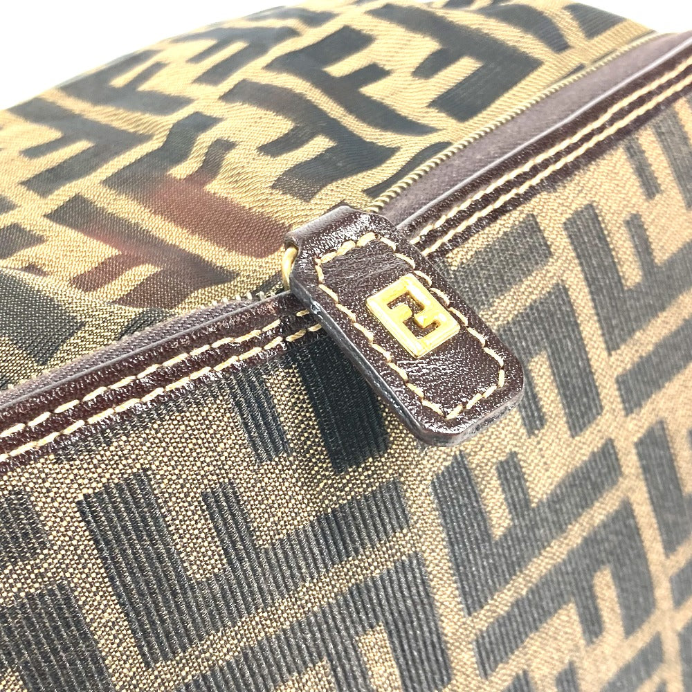 FENDI Shoulder Bag Nylon Brown Bag Tote Bag shawl Zucca folding logo Women Used Authentic