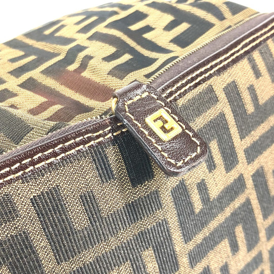 FENDI Shoulder Bag Nylon Brown Bag Tote Bag shawl Zucca folding logo Women Used Authentic