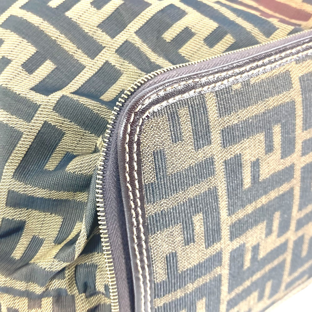 FENDI Shoulder Bag Nylon Brown Bag Tote Bag shawl Zucca folding logo Women Used Authentic