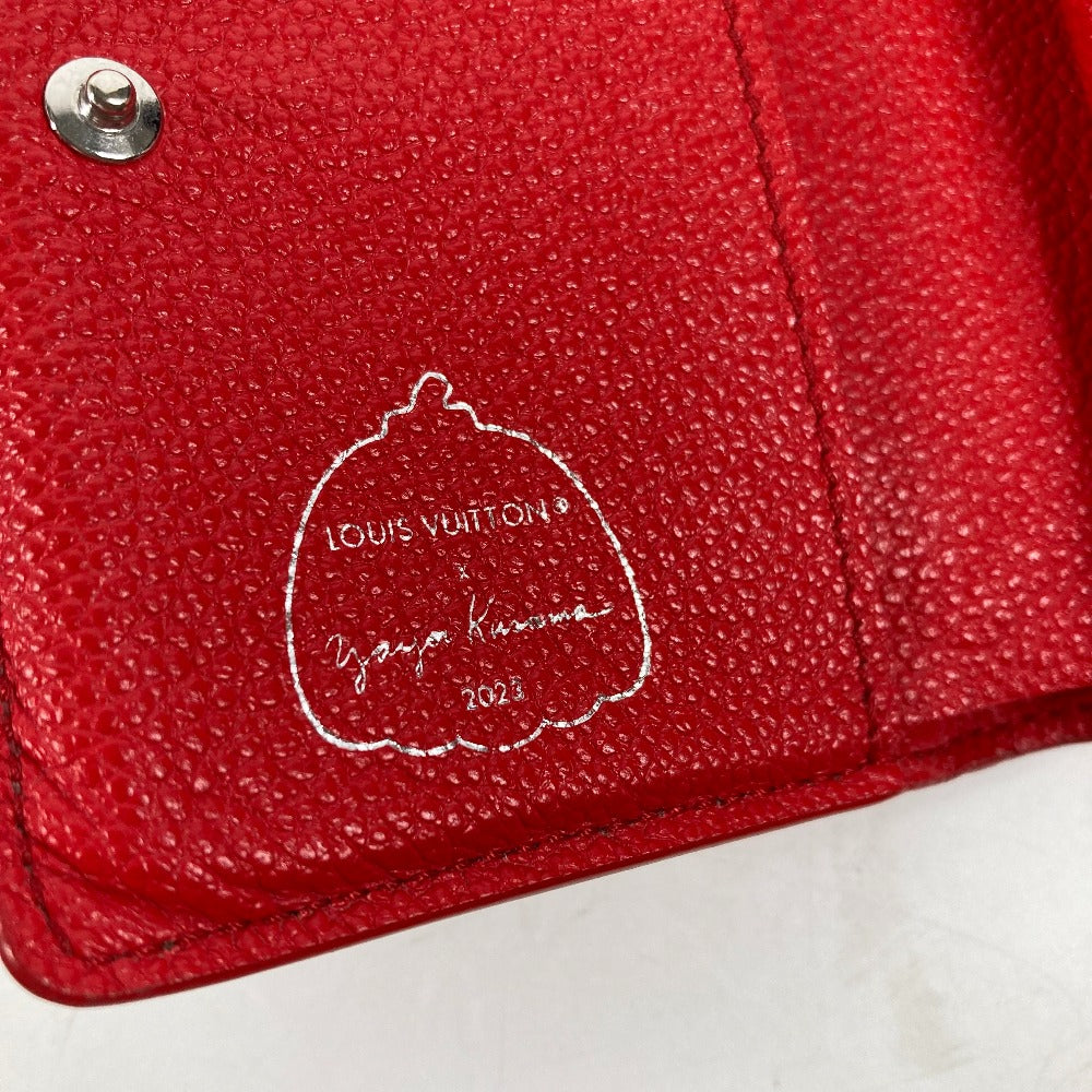 LOUIS VUITTON Folded wallet M82103  leather Red Kusama Yayoi Collaboration LVxYK Portefeuille Claire Women Used Authentic