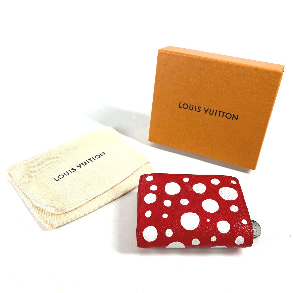 LOUIS VUITTON Folded wallet M82103  leather Red Kusama Yayoi Collaboration LVxYK Portefeuille Claire Women Used Authentic