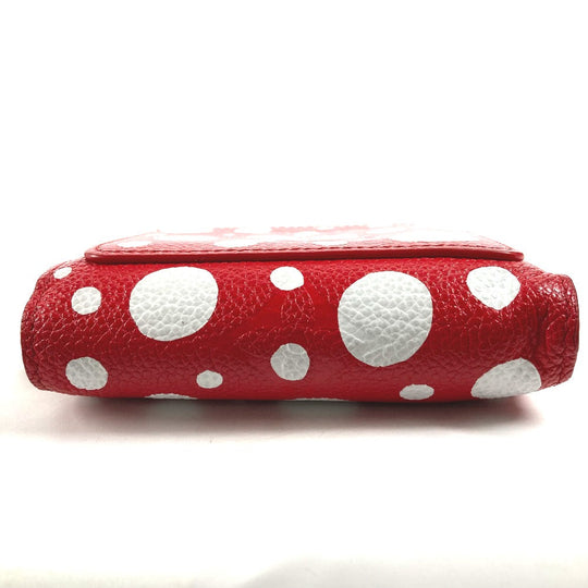 LOUIS VUITTON Folded wallet M82103  leather Red Kusama Yayoi Collaboration LVxYK Portefeuille Claire Women Used Authentic