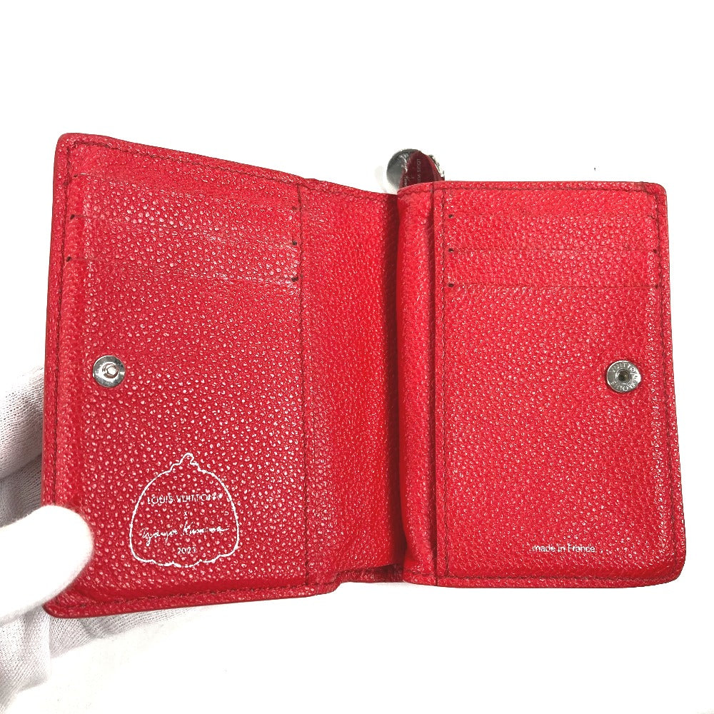 LOUIS VUITTON Folded wallet M82103  leather Red Kusama Yayoi Collaboration LVxYK Portefeuille Claire Women Used Authentic