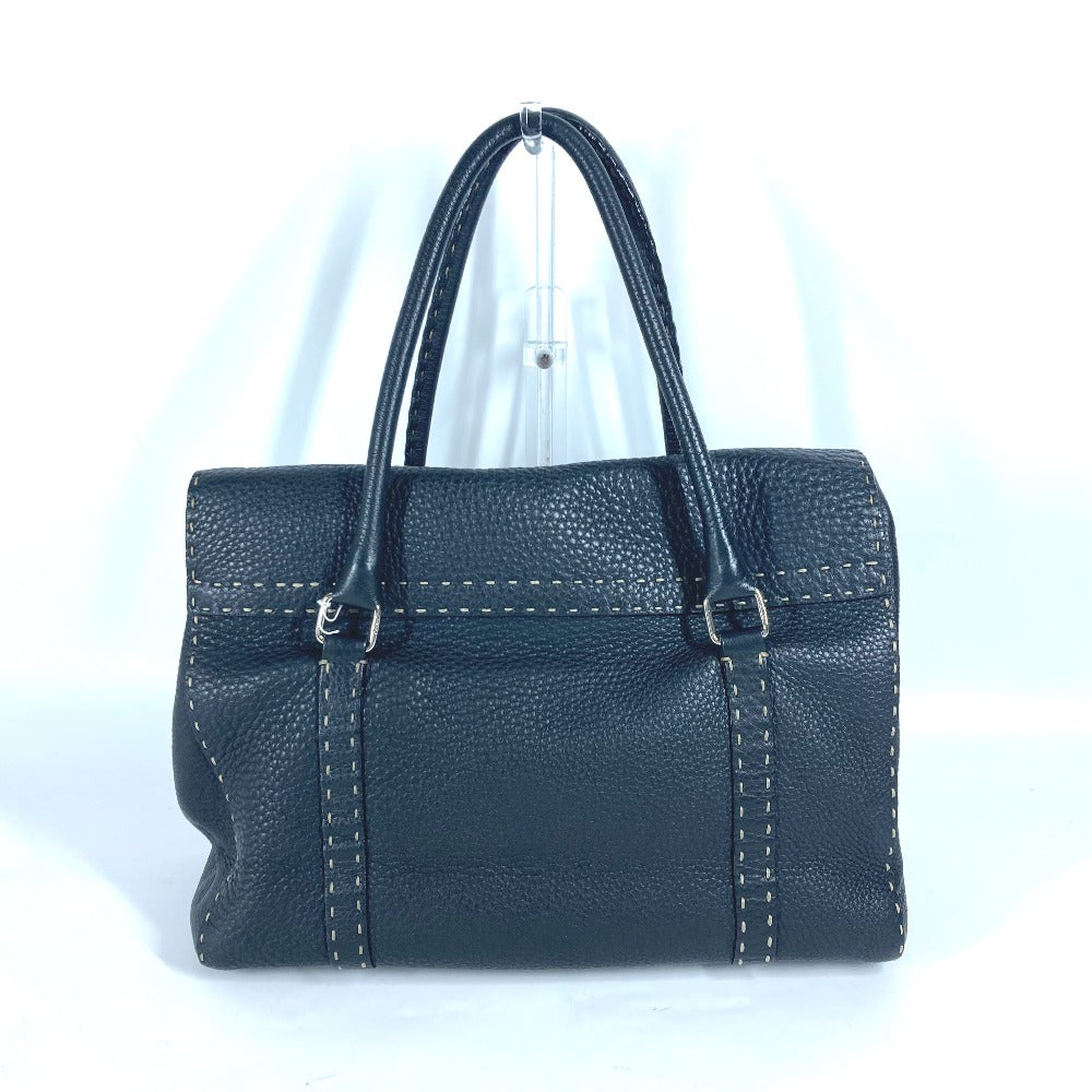 FENDI Shoulder Bag leather black vintage Celeria Women Used Authentic