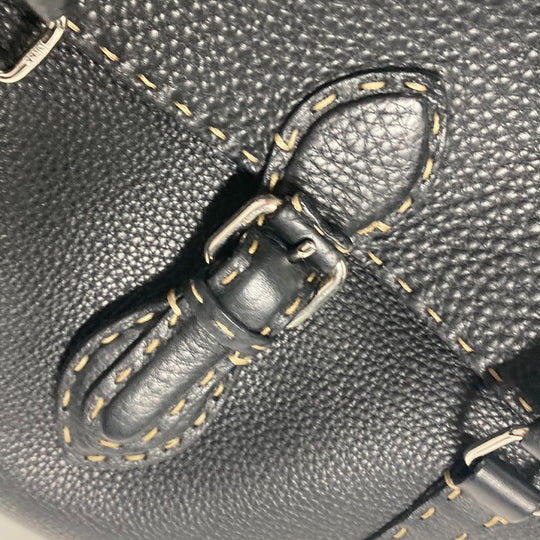 FENDI Shoulder Bag leather black vintage Celeria Women Used Authentic