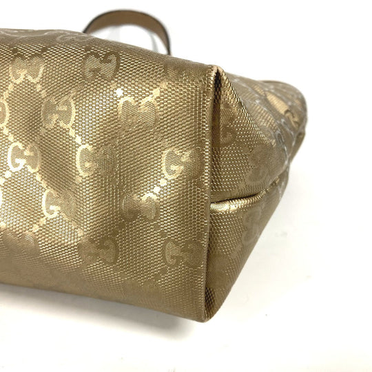 GUCCI Shoulder Bag 211138 PVC/Leather, GG Imprime gold GG Implication mens Used Authentic