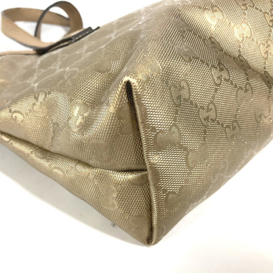 GUCCI Shoulder Bag 211138 PVC/Leather, GG Imprime gold GG Implication mens Used Authentic