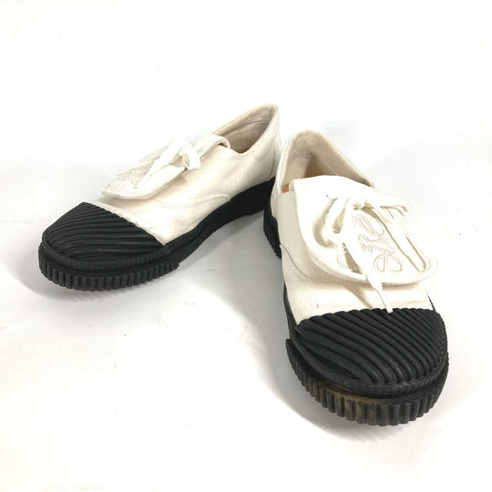 LOEWE sneakers L815282X20 Canvas, Rubber white laces shoes anagram Women 38 Used Authentic