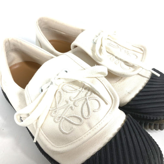 LOEWE sneakers L815282X20 Canvas, Rubber white laces shoes anagram Women 38 Used Authentic