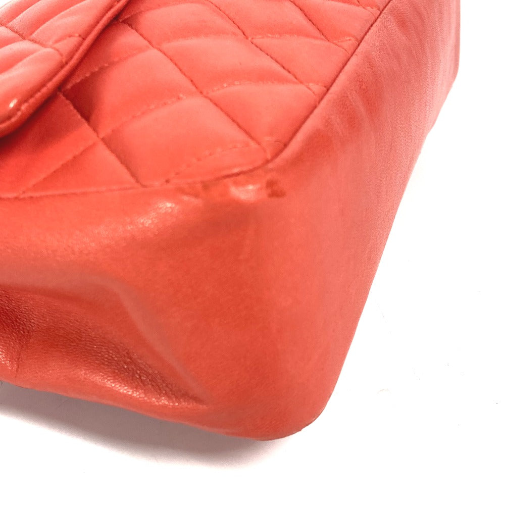 CHANEL Shoulder Bag lambskin Red Shoulder Matelasse 25 Ladybug Strawberry Women Used Authentic