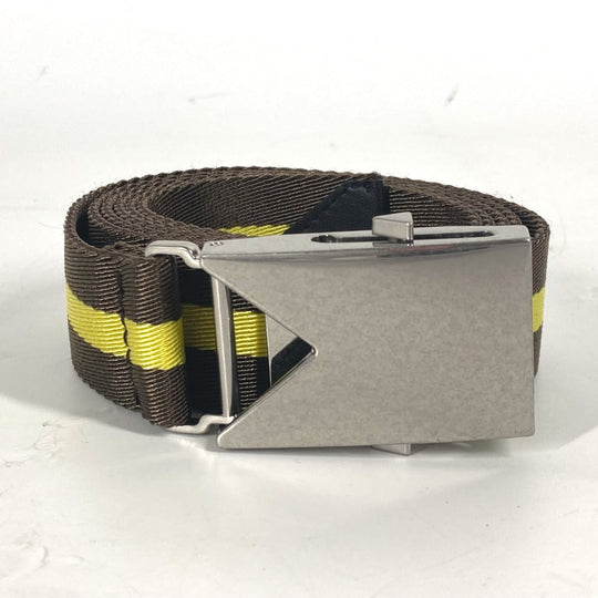 BOTTEGAVENETA belt 629663 canvas yellow Gacha Belt Border bicolor mens Used Authentic