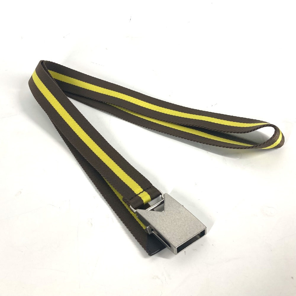 BOTTEGAVENETA belt 629663 canvas yellow Gacha Belt Border bicolor mens Used Authentic