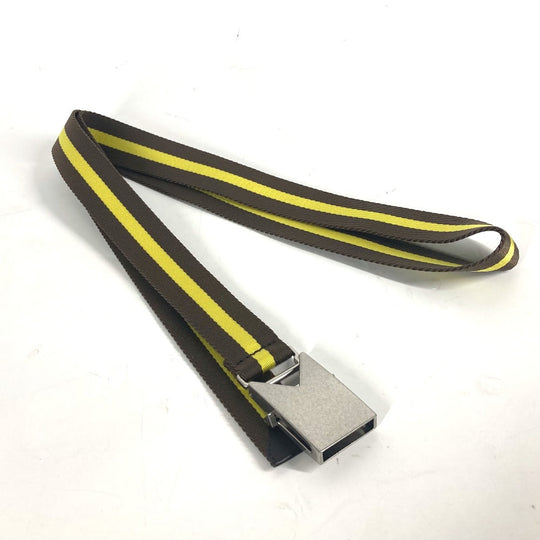 BOTTEGAVENETA belt 629663 canvas yellow Gacha Belt Border bicolor mens Used Authentic