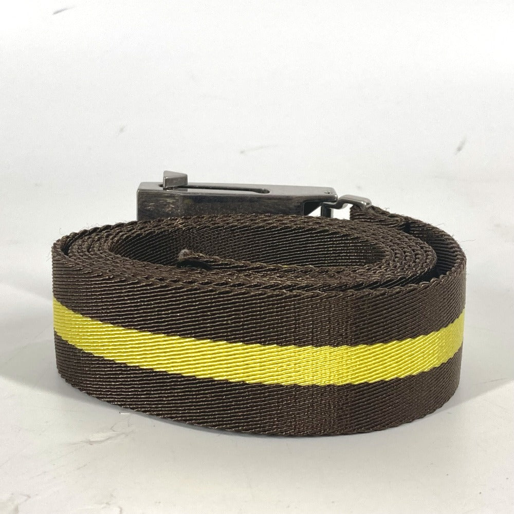 BOTTEGAVENETA belt 629663 canvas yellow Gacha Belt Border bicolor mens Used Authentic