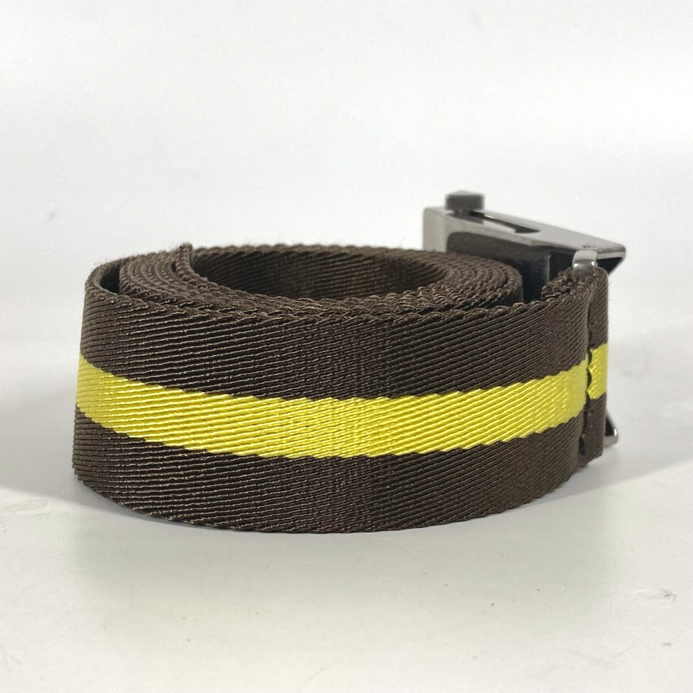 BOTTEGAVENETA belt 629663 canvas yellow Gacha Belt Border bicolor mens Used Authentic
