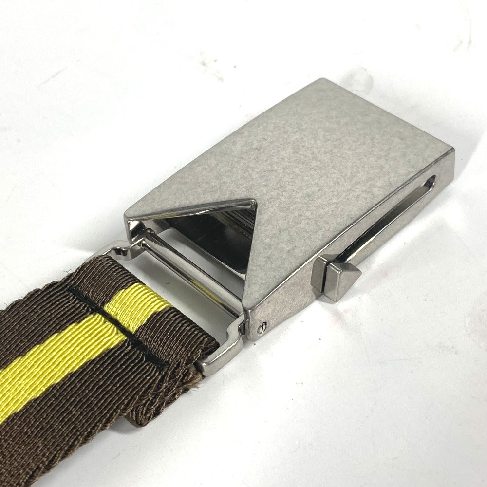 BOTTEGAVENETA belt 629663 canvas yellow Gacha Belt Border bicolor mens Used Authentic