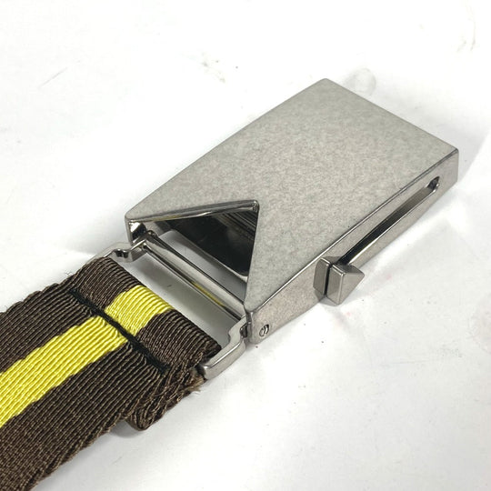 BOTTEGAVENETA belt 629663 canvas yellow Gacha Belt Border bicolor mens Used Authentic