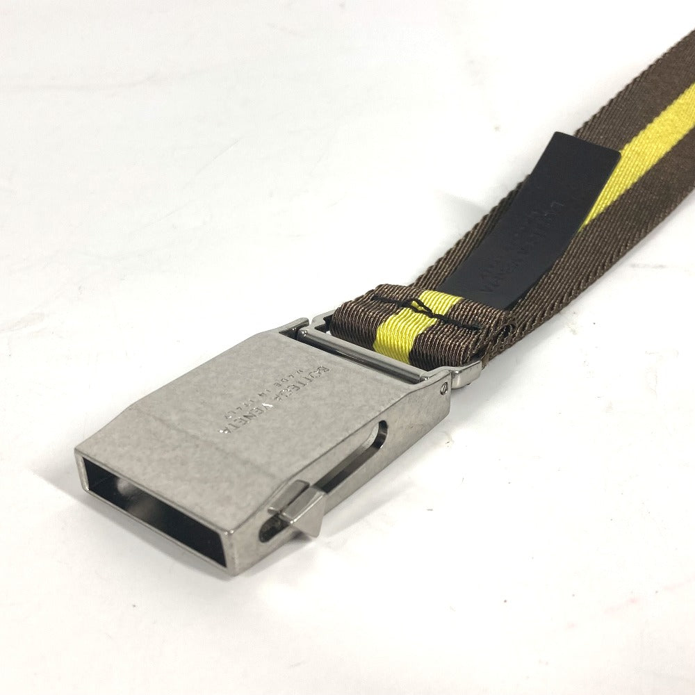 BOTTEGAVENETA belt 629663 canvas yellow Gacha Belt Border bicolor mens Used Authentic