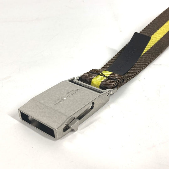 BOTTEGAVENETA belt 629663 canvas yellow Gacha Belt Border bicolor mens Used Authentic