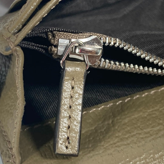 GUCCI Long Wallet Purse 428740 leather khaki Long wallet Double G GG Marmont mens Used Authentic