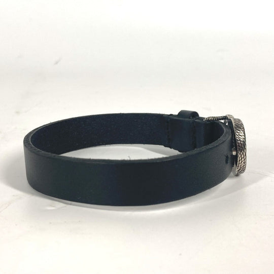 GUCCI bracelet 648702 leather black Double G engraving