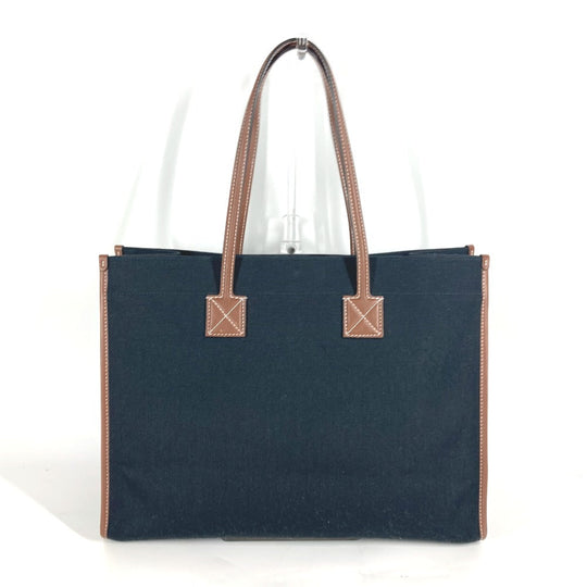 BURBERRY Shoulder Bag 8055747 Leather / canvas black logo FREYA TOTE Women Used Authentic
