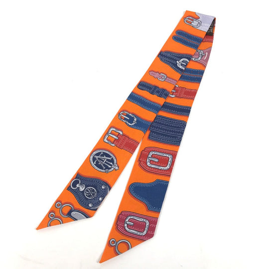 HERMES scarf silk Orange Twilly Twilly Women Used Authentic