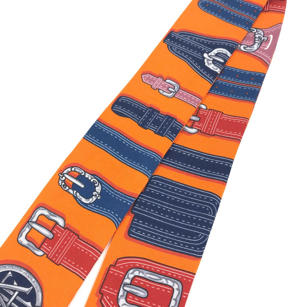 HERMES scarf silk Orange Twilly Twilly Women Used Authentic