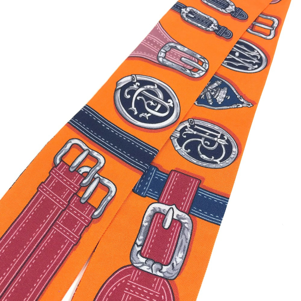 HERMES scarf silk Orange Twilly Twilly Women Used Authentic