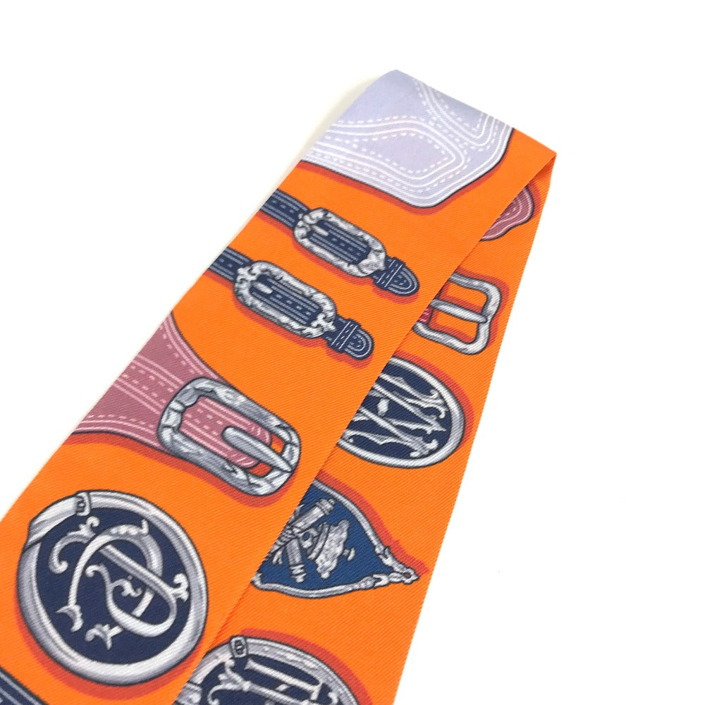 HERMES scarf silk Orange Twilly Twilly Women Used Authentic