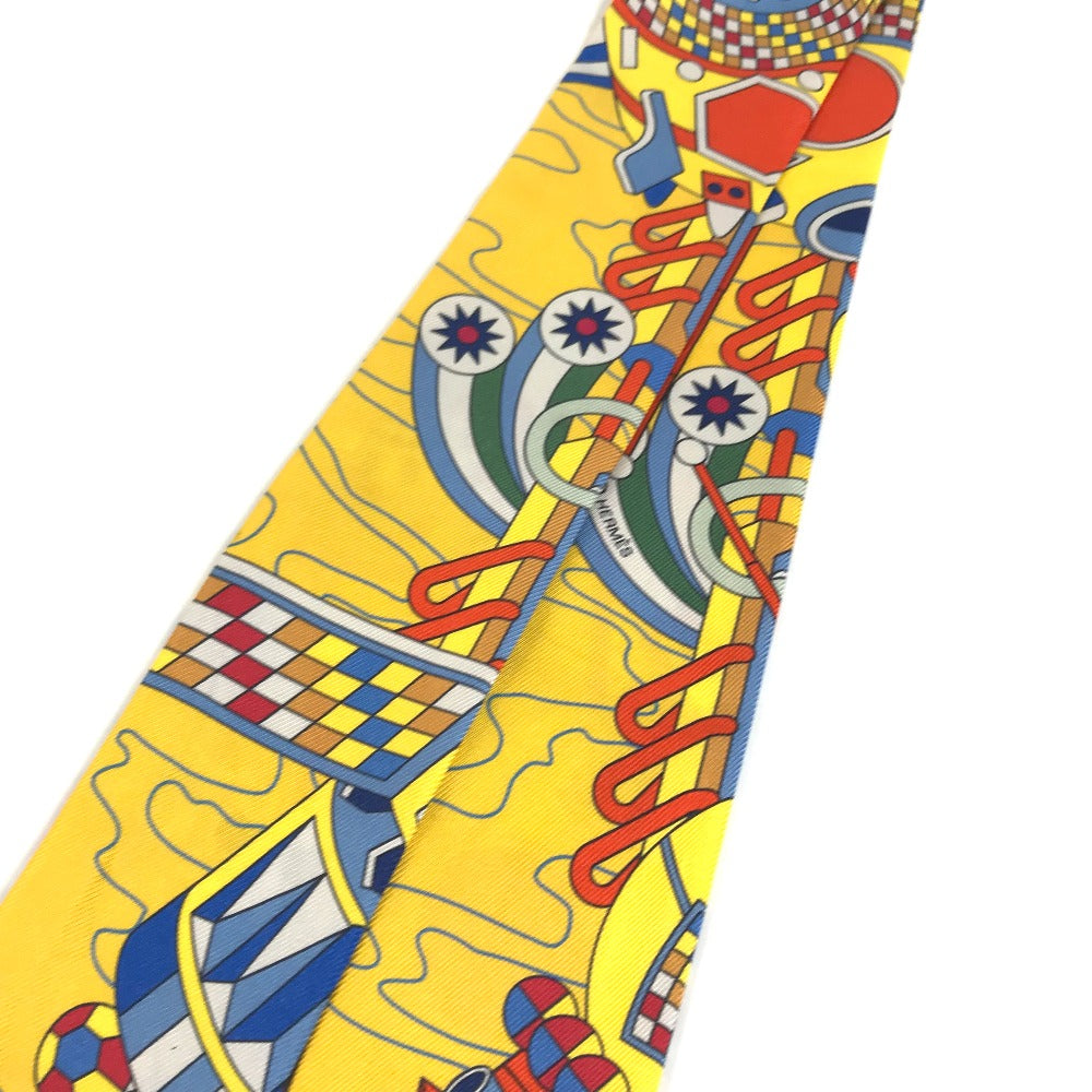 HERMES scarf silk yellow Twilly Twilly