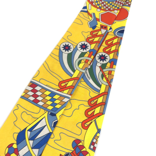 HERMES scarf silk yellow Twilly Twilly