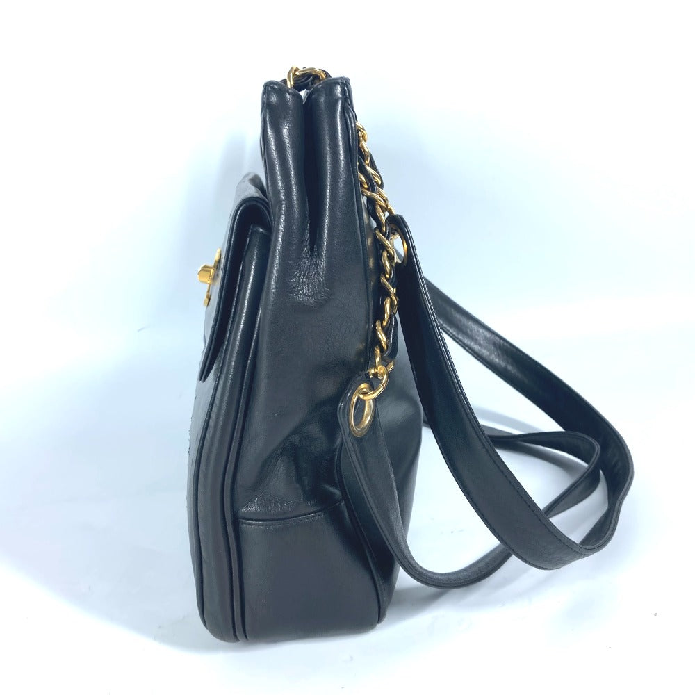 CHANEL Shoulder Bag lambskin black vintage CC COCO Mark Women Used Authentic