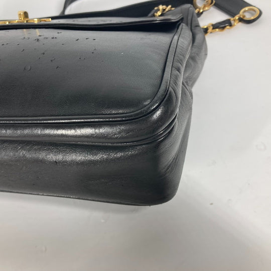 CHANEL Shoulder Bag lambskin black vintage CC COCO Mark Women Used Authentic