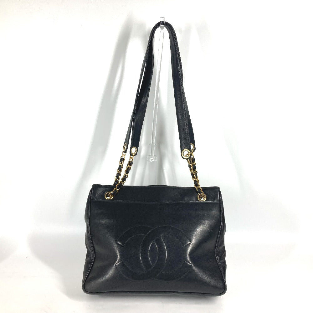 CHANEL Shoulder Bag lambskin black vintage CC COCO Mark Women Used Authentic
