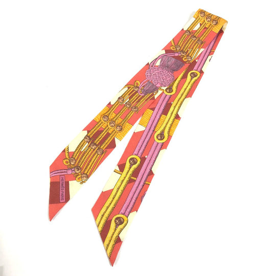 HERMES scarf silk Red type Twilly Twilly