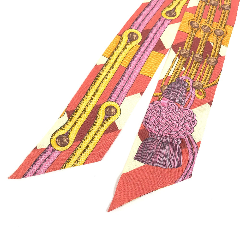 HERMES scarf silk Red type Twilly Twilly