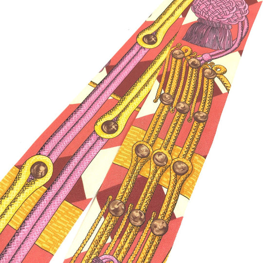 HERMES scarf silk Red type Twilly Twilly