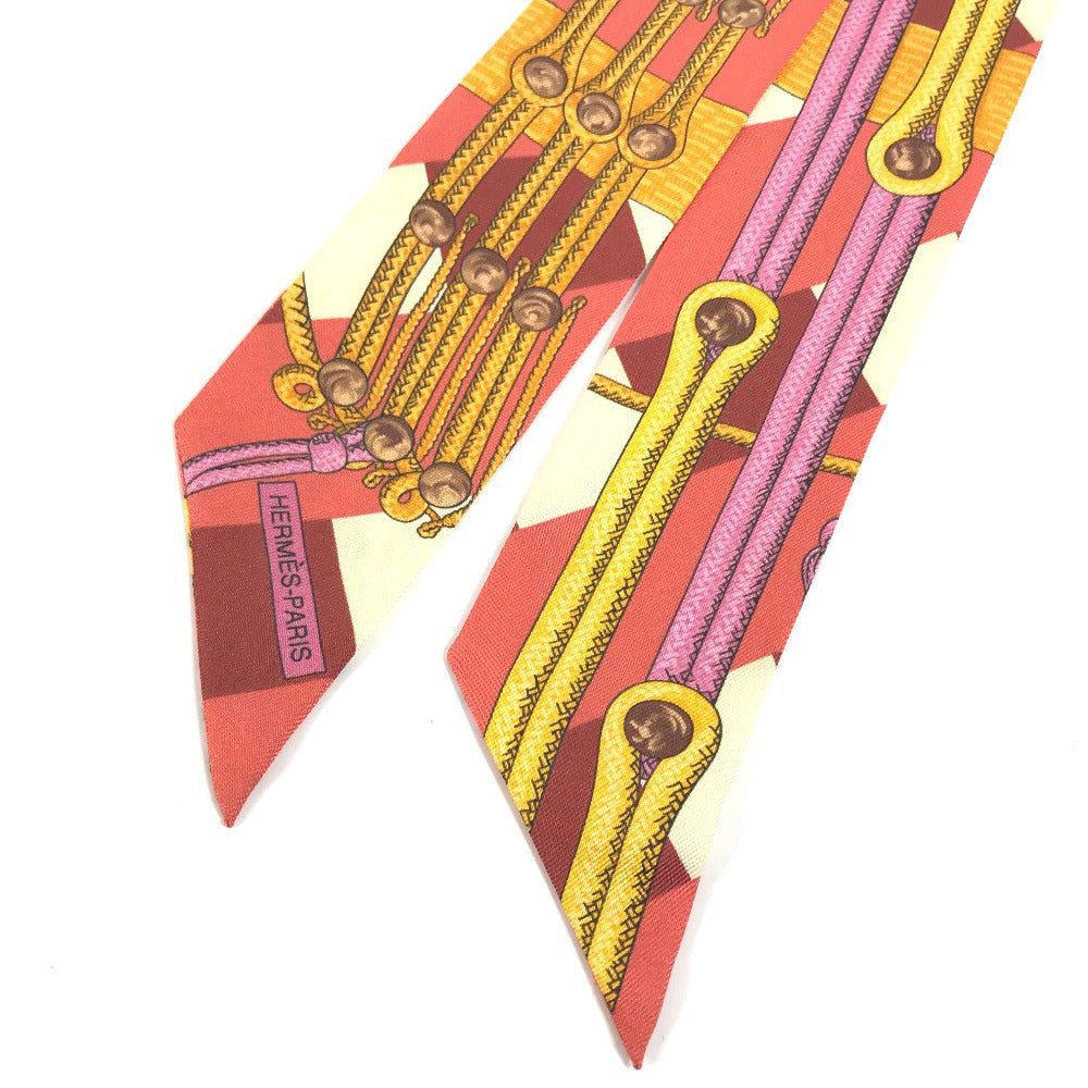 HERMES scarf silk Red type Twilly Twilly