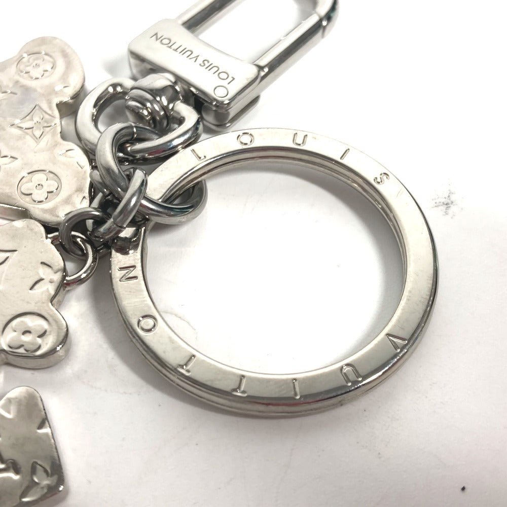 LOUIS VUITTON key ring MP3453 metal Silver Portocle LV Puzzle mens Used Authentic