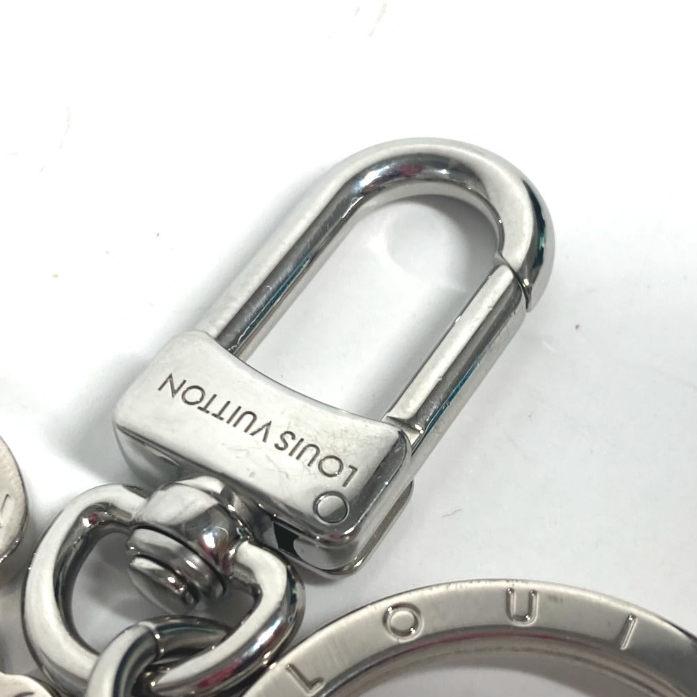 LOUIS VUITTON key ring MP3453 metal Silver Portocle LV Puzzle mens Used Authentic