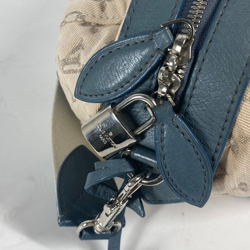 LOUIS VUITTON Shoulder Bag M40706 Monogram denim blue Monogram denim Pochette round Women Used Authentic