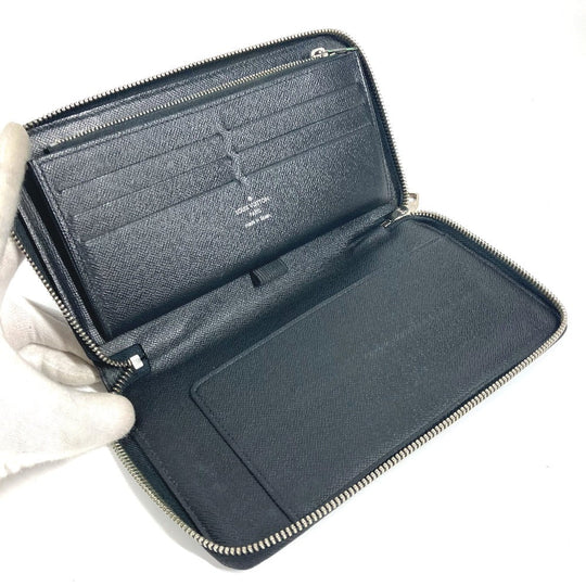 LOUIS VUITTON Long Wallet Purse N63077 Damier Grafitto Canvas black Damier Grafitte Zippy Organizer Women Used Authentic