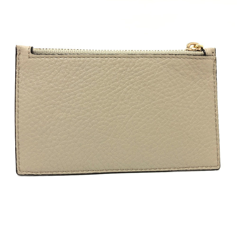 BALLY Coin case TANDY.TSP leather beige logo bicolor fragment case mens Used Authentic