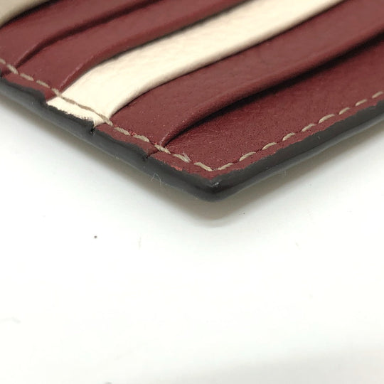 BALLY Coin case TANDY.TSP leather beige logo bicolor fragment case mens Used Authentic