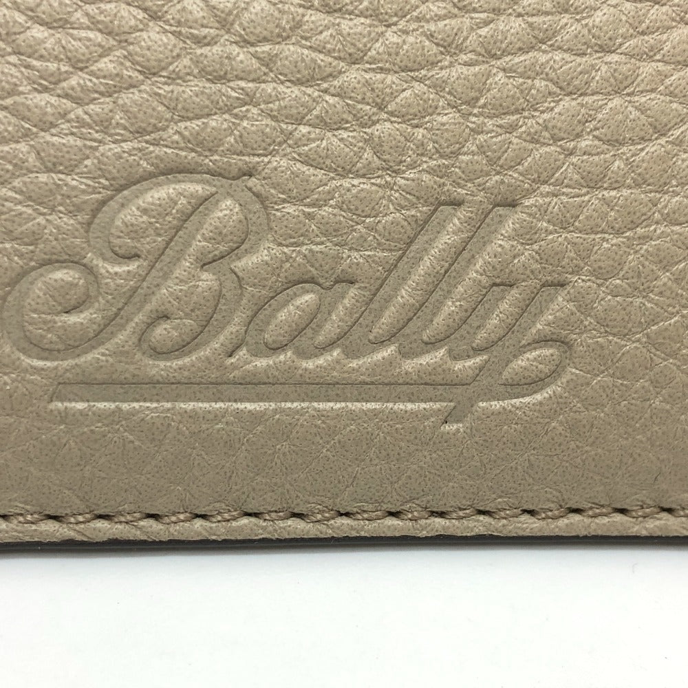 BALLY Coin case TANDY.TSP leather beige logo bicolor fragment case mens Used Authentic
