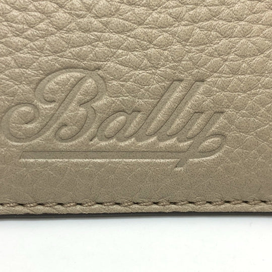 BALLY Coin case TANDY.TSP leather beige logo bicolor fragment case mens Used Authentic