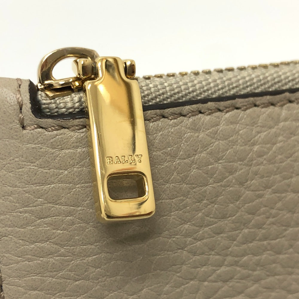 BALLY Coin case TANDY.TSP leather beige logo bicolor fragment case mens Used Authentic