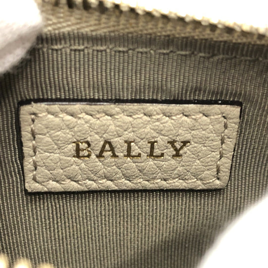 BALLY Coin case TANDY.TSP leather beige logo bicolor fragment case mens Used Authentic